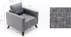 Πολυθρόνα Γκρι BELLA 81x82x85