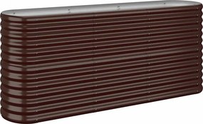 vidaXL Ζαρντινιέρα Καφέ 152x40x68 εκ. Γαλβανισμένος χάλυβας