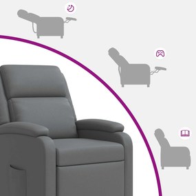vidaXL Αναπαυτική Καρέκλα Γκρι Τεχνητό Δέρμα