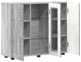vidaXL Πλαϊνό γραφείο με ράφι με πόρτα Γκρι sonoma 55.5 x 29 x 100 εκ