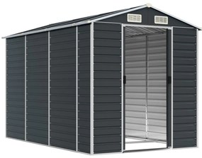 vidaXL Αποθήκη Κήπου Ανθρακί 191x300x198 εκ. Γαλβανισμένο Ατσάλι