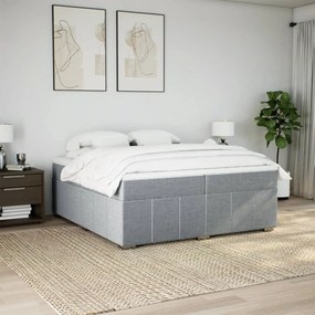 vidaXL Κρεβάτι Boxspring με Στρώμα Σκούρο Γκρι 200x200 εκ. Υφασμάτινο