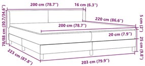 Box Spring Κρεβάτι με στρώμα Σκούρο πράσινο 200x220cm Βελούδινο - Πράσινο