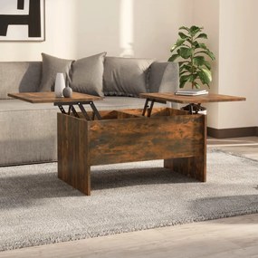 vidaXL Τραπεζάκι Σαλονιού Καπνιστή Δρυς 80x50x42,5εκ. Επεξεργασμ. Ξύλο
