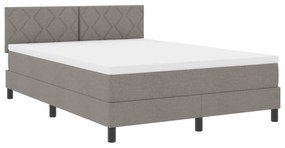 vidaXL Κρεβάτι με Βάση & Στρώμα Καφέ 140x190 εκ. Ύφασμα
