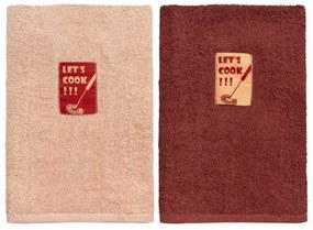 Beauty Home Ποτηρόπανα σετ 2τμχ Art 8289 40x60 Μπεζ,Μόκα