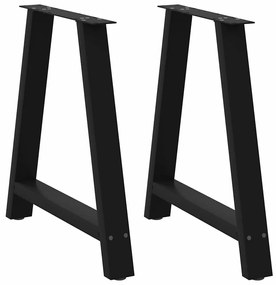 Πόδια Τραπεζαρίας σε Σχήμα Α, 2 τεμ. Μαύρο, 70x(72-73) εκ. Ατσάλι
