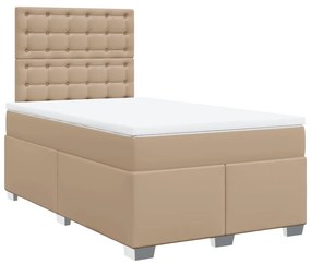 vidaXL Κρεβάτι Boxspring με Στρώμα Καπουτσίνο 80x200 εκ. Συνθ. Δέρμα