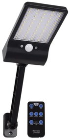 Αυτόνομο Ηλιακό Φωτιστικό Τοίχου LED 3W 6000Κ ABS Μαύρο 71466 Globostar-71466-Μαύρο 71466