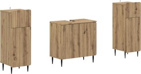 vidaXL Σετ Ντουλαπιών Μπάνιου 2 Τεμαχίων ZWOLLE Artisan Δρυς