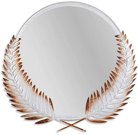 Καθρέπτης Τοίχου Palm Mirror L 930DYU1501 57x59cm Brown-White Wallity Μέταλλο