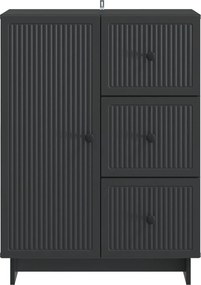 vidaXL Πλαϊνό γραφείο Μαύρο 66 x 34,5 x 90 εκ Επεξεργασμένο Ξύλο