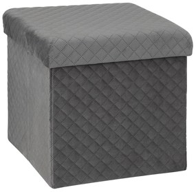 Σκαμπό Με Αποθηκευτικό Χώρο (31x31x31) F-V Velvet Grey 167845E