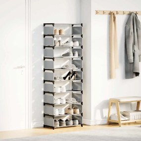 Ράφι παπουτσιών 10επιπέδων γκρι 54x28x158 cm μη υφασμένο ύφασμα - Γκρι