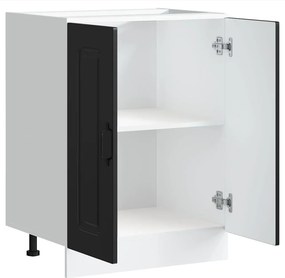 vidaXL Ντουλάπι βάσης νεροχύτη Kalmar Μαύρο 60x46x81,5 εκ. Επεξ. Ξύλο