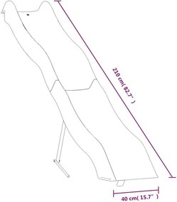 vidaXL Τσουλήθρα Μπλε 210 x 40 εκ. από Πολυπροπυλένιο