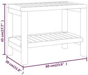 Τραπέζι Βοηθητικό Μπάνιου 60 x 30 x 45 εκ. από Μασίφ Ξύλο Teak - Καφέ