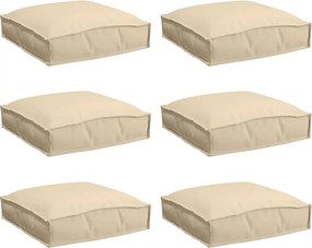vidaXL Μαξιλάρι 6 pcs Μπεζ 40 x 40 x 8 εκ. Ύφασμα Όξφορντ