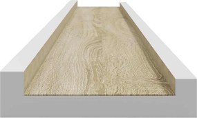 vidaXL Ράφια Τοίχου 4 τεμ. Λευκό και Sonoma Δρυς 100 x 9 x 3 εκ.