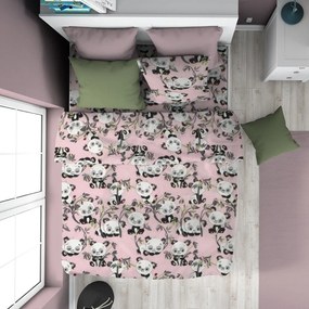 Παπλωματοθήκη Παιδική Panda Bear 97 Pink DimCol Single 160x240cm 100% Βαμβακερή Φανέλα