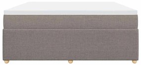 vidaXL Κρεβάτι Boxspring με Στρώμα Taupe 180x200 εκ. Υφασμάτινο