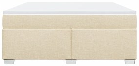 ΚΡΕΒΑΤΙ BOXSPRING ΜΕ ΣΤΡΩΜΑ ΚΡΕΜ 180X200 ΕΚ. ΥΦΑΣΜΑΤΙΝΟ 3285156