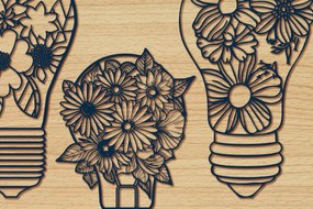 Σετ των 3 Intra απο ξύλο plywood 3mm-4mm πάχος - Σετ βολβού Cricut με λουλούδια Δίασταση 4x4 cm INTRAFABR-91073204