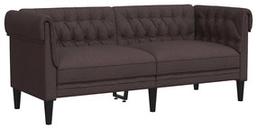 vidaXL Καναπές Διθέσιος Chesterfield Σκούρο Καφέ Υφασμάτινος