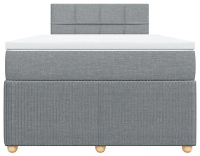 vidaXL Κρεβάτι Boxspring με Στρώμα Ανοιχτό Γκρι 120x200 εκ. Υφασμάτινο