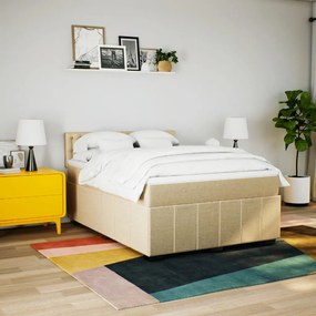 ΚΡΕΒΑΤΙ BOXSPRING ΜΕ ΣΤΡΩΜΑ ΚΡΕΜ 160X200 ΕΚ. ΥΦΑΣΜΑΤΙΝΟ 3287138