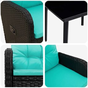 vidaXL Σετ Τραπέζι Καναπέ 5 pcs PE Ρατάν και Ατσάλι με Σκόνη
