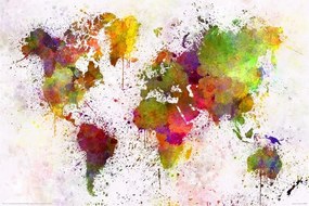 Αφίσα World Map - Watercolour, (91.5 x 61 cm)