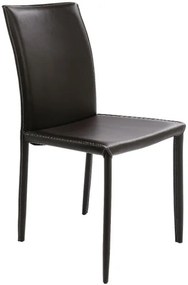Καρέκλα Milano Δερμάτινη Καφέ 47x61x91εκ - Καφέ