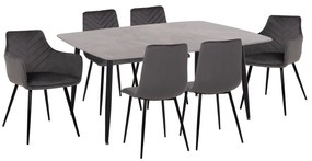 ΣΕΤ ΤΡΑΠΕΖΑΡΙΑΣ 7ΤΜΧ RAVEN HM21070.03 ΚΕΡΑΜΙΚΟ TOP--4 ΚΑΡΕΚΛΕΣ & 2 ΠΟΛΥΘΡΟΝΕΣ ΓΚΡΙ