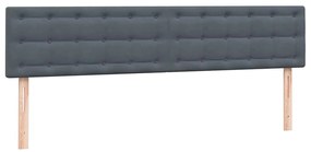 Box Spring Κρεβάτι με στρώματα Σκούρο γκρι 200x210 cm Βελούδινο - Γκρι