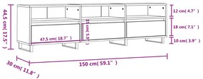 Έπιπλο Τηλεόρασης Γκρι Sonoma 150x30x44,5 εκ. από Επεξεργ. Ξύλο - Γκρι