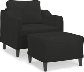 vidaXL Πολυθρόνα Μαύρη 60 εκ. Υφασμάτινη με Υποπόδιο