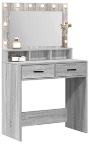 vidaXL Κομοδίνο Γκρίζο Σονομα 79 x 41 x 135 cm Επεξεργασμένο ξύλο