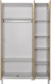 Ντουλάπα ρούχων London Megapap τρίφυλλη χρώμα oak - λευκό 120x52x202εκ.