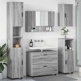 vidaXL Σετ Επίπλων Μπάνιου με ράφι 5 pcs Γκρι sonoma 30 x 35 x 192 εκ.