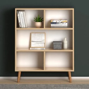 Βιβλιοθήκη μελαμίνης Cube Megapap χρώμα oak 80x24x100εκ. - GP022-0069,2