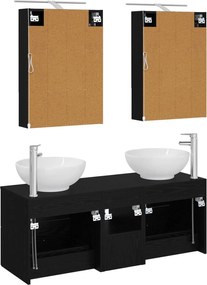 vidaXL Σετ Επίπλων Μπάνιου 5 pcs Μαύρη Δρυς