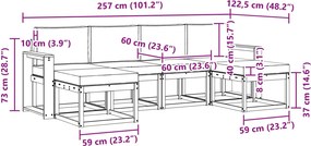 vidaXL Σειρά Καναπέ Εξωτερικού 6 pcs Άσπρο και Ανθρακί Πολυεστέρας