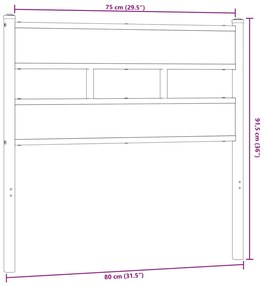 vidaXL Κεφαλάρι Sonoma Δρυς 75 εκ. Σιδερένιο/Επεξεργασμένο Ξύλο