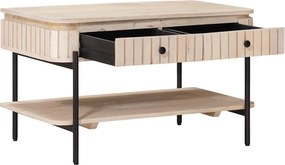 vidaXL Χειροποίητο Τραπέζι Καφέ Λευκό 85 x 45 x 50 εκ