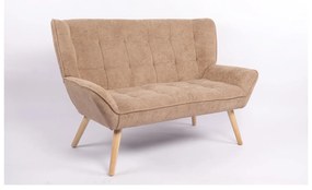 Καναπές ArteLibre NESTO Καφέ Ανοιχτό Ύφασμα/Ξύλο 86x126x78cm