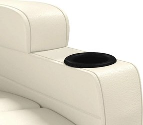 vidaXL Πολυθρόνα Ανακλινόμενη Λευκό Κρεμ από Συνθετικό Δέρμα