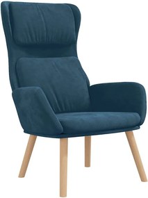 vidaXL Πολυθρόνα Relax Μπλε Βελούδινη