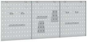vidaXL Πεγκόρντ - 3 Πακέτα με 15 Αξεσουάρ, Γκρι, 50x60 εκ, Ατσάλι