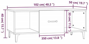 Τραπεζάκι Σαλονιού Γκρι Σκυρ. 102x50x40 εκ. Επεξεργασμένο Ξύλο - Γκρι